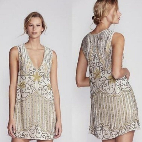 XS-M SPELL Spell & the Gypsy Collective Elsa Sequin Mini Dress in Eggnog - Picture 4 of 16
